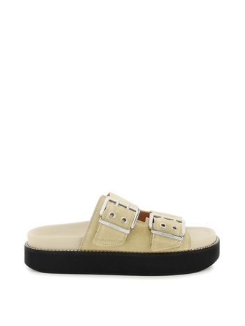 Ganni suede double strap slides S2048