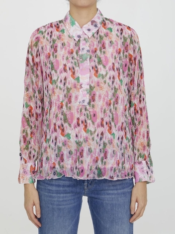 Pleated georgette blouse F7531_393