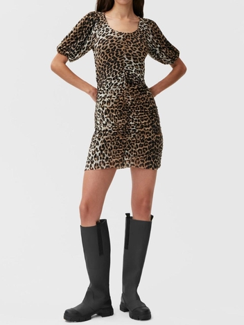 Animalier ruched dress T3252_315