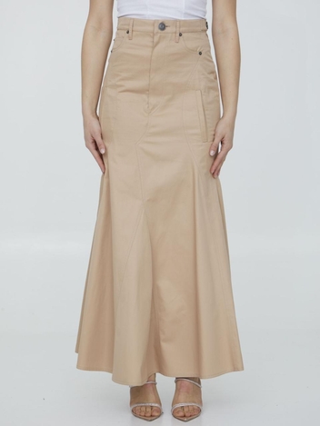Cotton gabardine long skirt 8072129_A4366