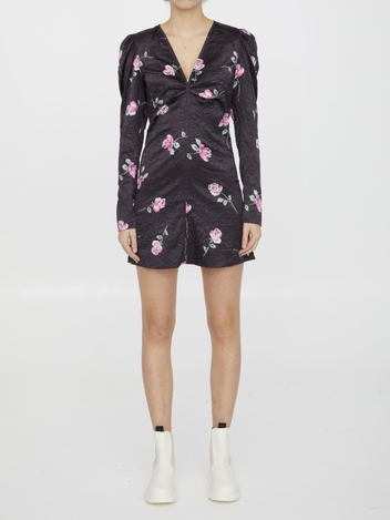 Crinkled satin dress F7648_099