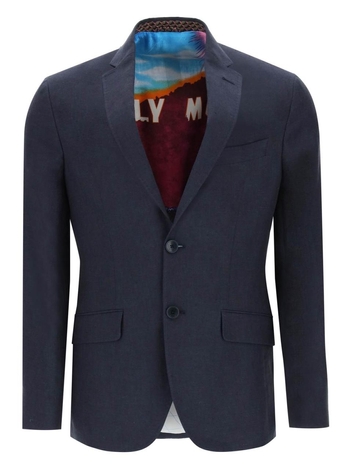 Etro tailored linen jacket featuring printed lining 11807 1127