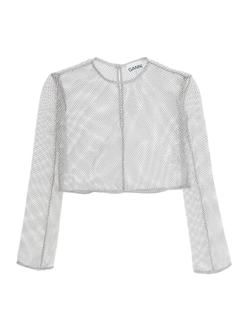 Ganni diamante mesh top F7869