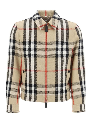 Burberry check boucle harrington jacket 8065182