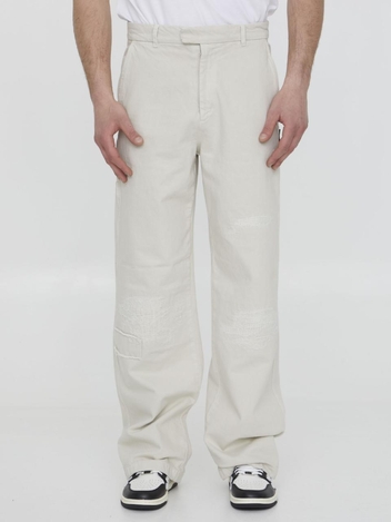 Cream-colored denim jeans PS23MAW033_CTW_271