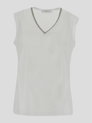 Fabiana Filippi Cotton Jersey Vest Top JED273W138D32321