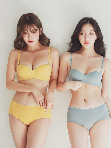 프루츠 하프컵 볼륨 노와이어 브라팬티세트