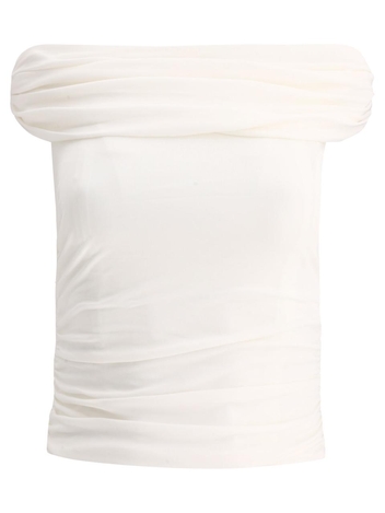 Jersey Off Shoulder top SS23-002T-WWHITE