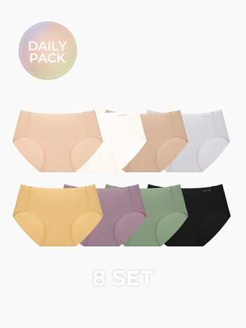 [데일리팩-8set] 카라멜 심리스 삼각팬티