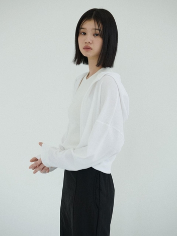 [2차] Sheer zip-up hoody (White)