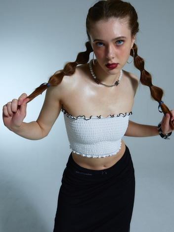 FLOWER TUBE TOP WHITE