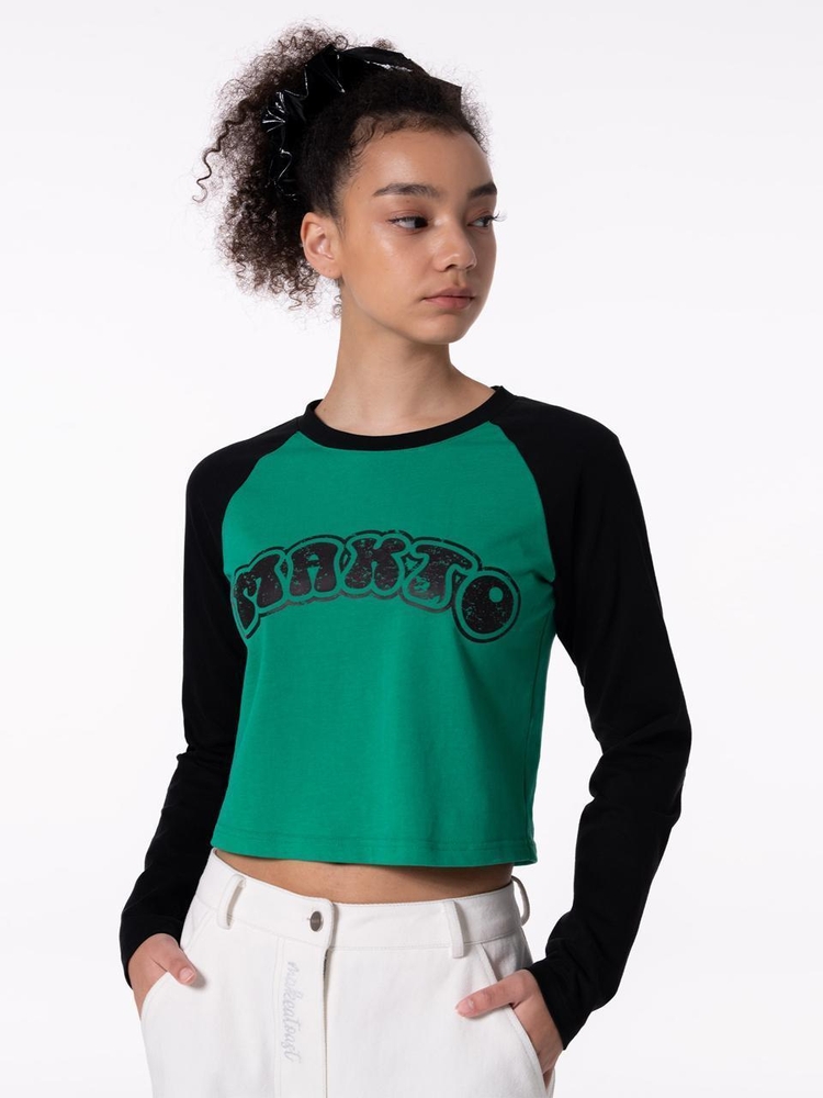 MAKTO RAGLAN VINTAGE SHORT TOP GREEN MBCFTO001GN