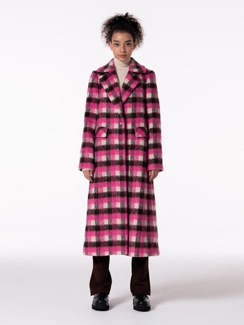 SIMPLE CHIC MAXI CHECK COAT PINK MBCFCT002PK