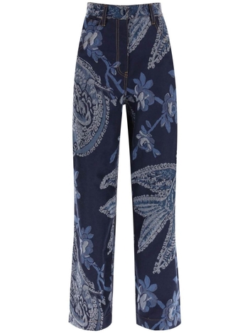 Etro jacquard denim pants 12515 1618