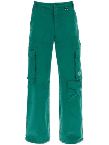 Marine serre cargo pants with wide leg P120SS23W WOTCO004
