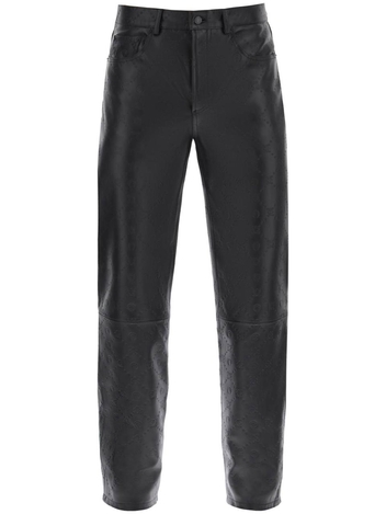 Marine serre monogram deadstock leather pants P021SS23MU LEALE0001