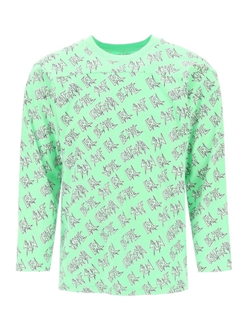 Erl waffle long sleeved t-shirt with all-over print ERL06T014