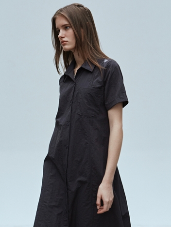 NICOLE COLLAR MINIMAL DRESS_CHARCOAL