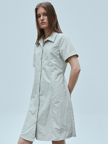 NICOLE COLLAR MINIMAL DRESS_MINT GRAY