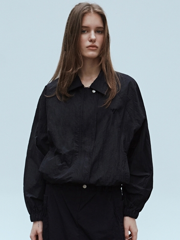 NICOLE EMBROIDERY WINDBREAKER_BLACK