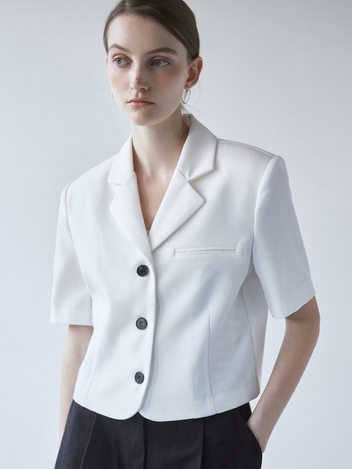 MINIMAL CROP HALF JACKET_IVORY