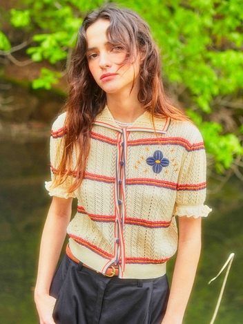 Summer Punching Ribbon Cardigan (Flower)
