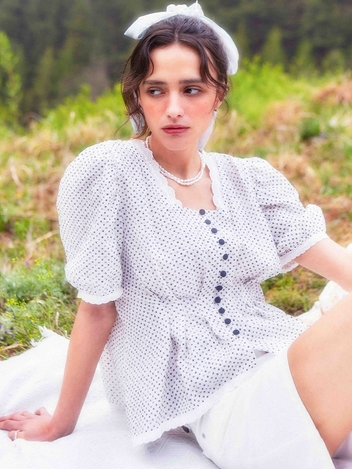 Dot Spangle Lace Blouse