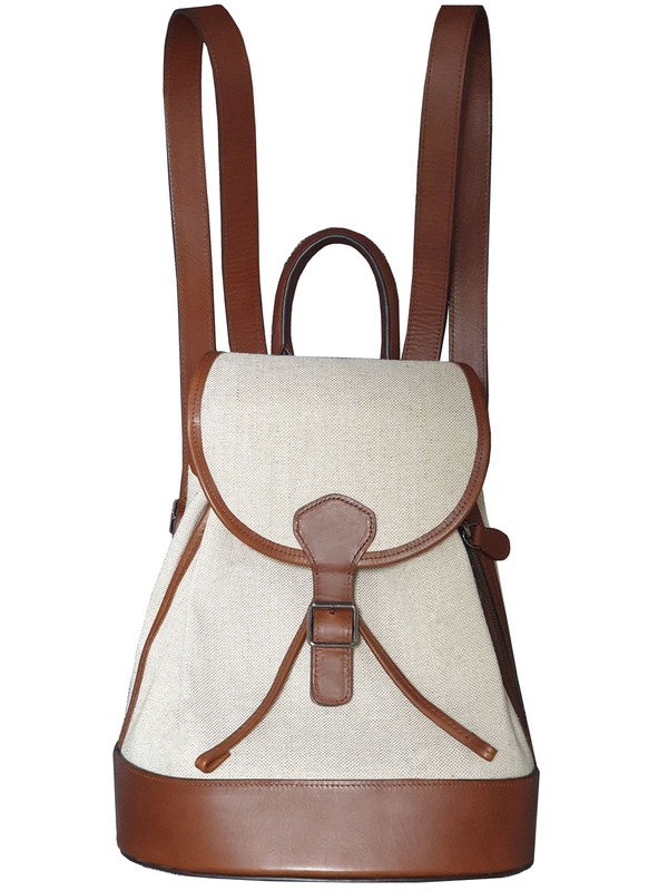 Daily Backpack (Leather & Canvas)/ Brown