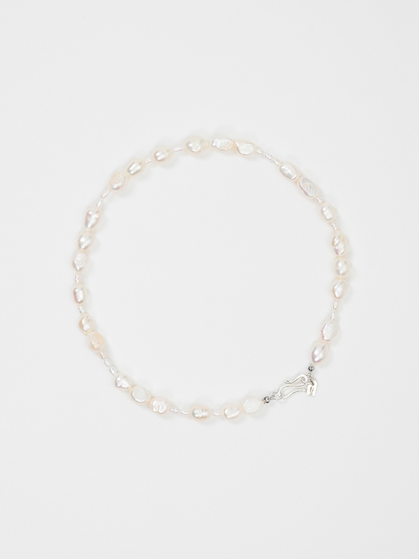 FRESH PEARL HOOK NECKLACE (담수진주,silver925)