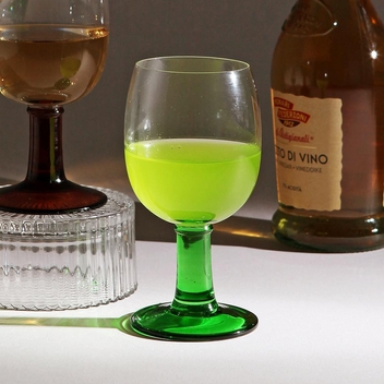 [마시피렌체]레트로 아트글라스 와인잔(큐티그린255ml)