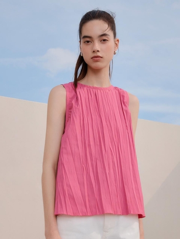 Wake Pleats Sleeveless Top (4color)