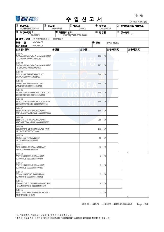 스와로브스키 앰퍼샌드 로즈골드 플래팅 참 5441403