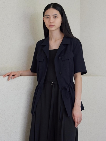 Ella pocket blouse_Navy
