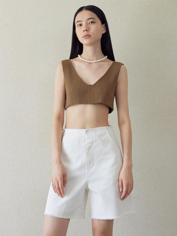 Ally Knit Bustier_Brown khaki