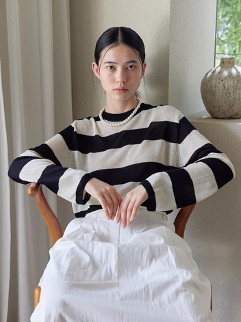 Monaco Crop Knit Top_Stripe