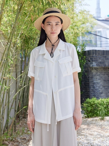 Ella pocket blouse_Ivory