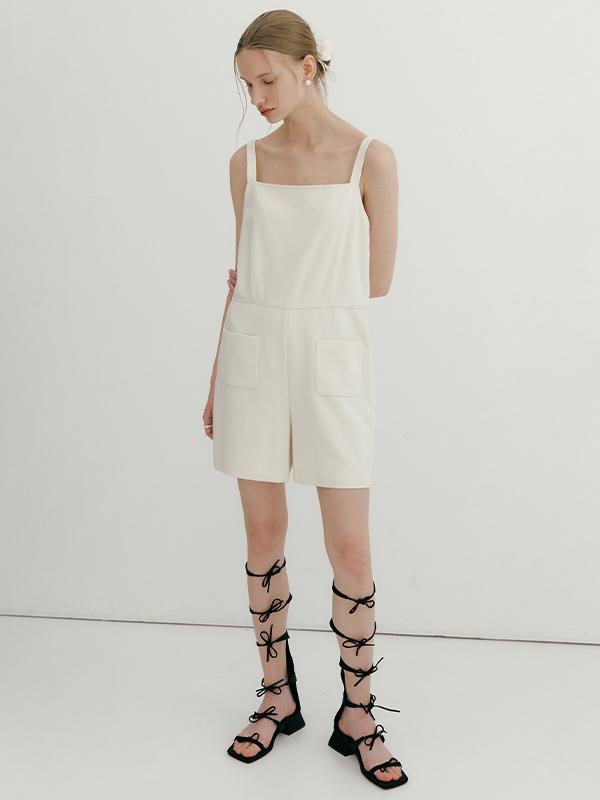 Pale overall jumpsuit Cream