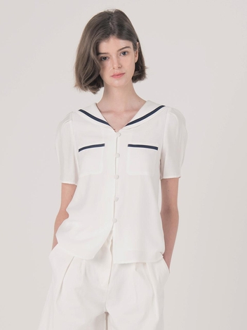 WED_Pocket line point simple blouse