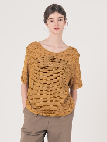 WED_Volume sleeve knit top_BROWN