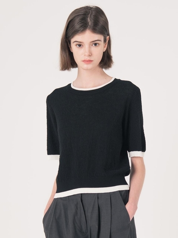 WED_Two line round neck_BLACK