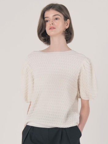 WED_Side arm balloon style blouse_WHITE