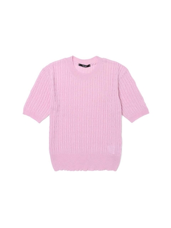 23 SS 여성 케이블 크롭 반팔니트 (PINK)