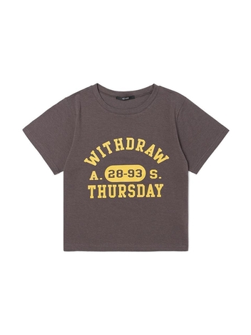 23 SS 여성 레터링 크롭 티셔츠 (BROWN)