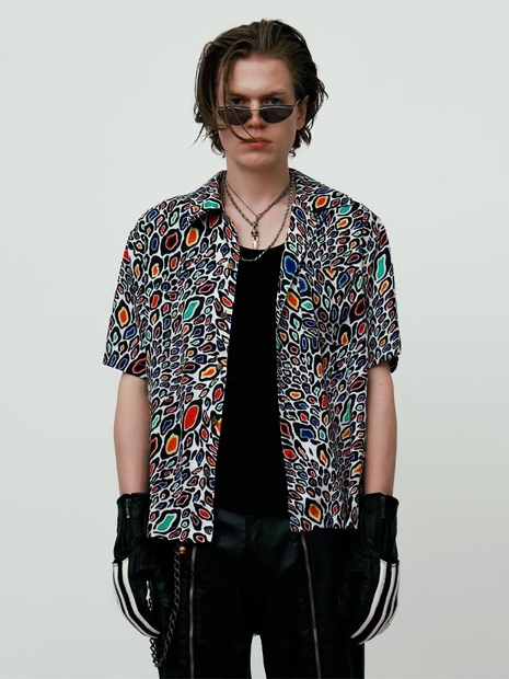 LEOPARD CUBAN PLANTER’S SHIRT_2COLOR
