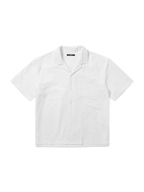 23 SS 남성 시어서커 오픈 카라 반팔 셔츠 (O-WHITE)