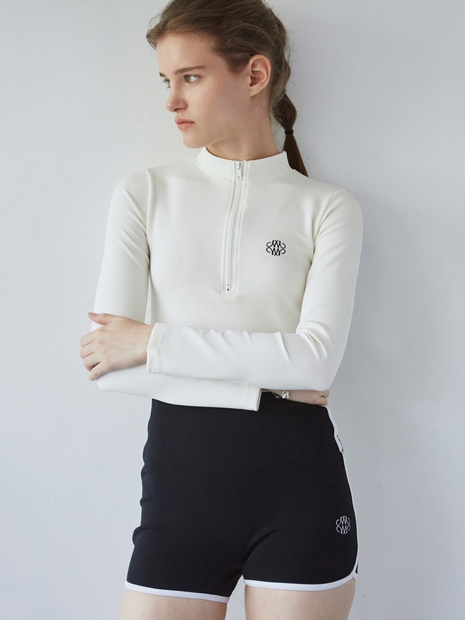 NICOLE LOGO CROP RASHGUARD_IVORY