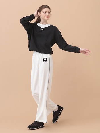 P_LABEL 로고 트랙 팬츠 MW2ML084_WHT