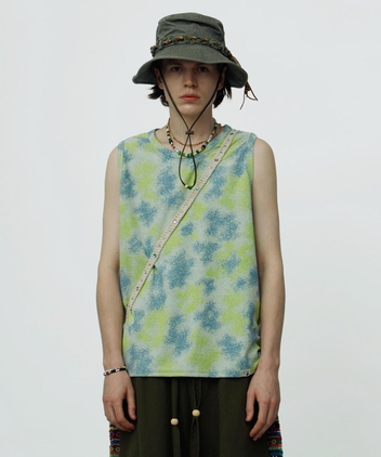 WATER INK LAYERED SLEEVELESS TOP