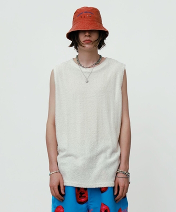 TERRY OVERSIZED SLEEVELESS TOP