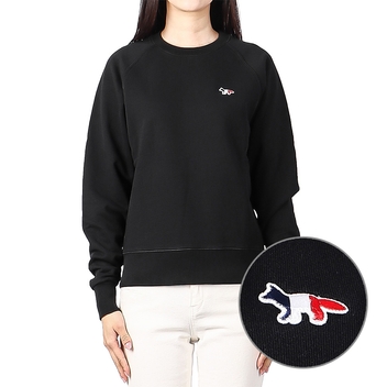 [메종키츠네] (FW00308KM0001 BLACK) 여성 트리컬러 폭스 맨투맨